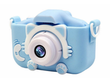 Digitalni fotoaparat za otroke z igrami, mačka, moder