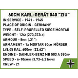 Samohodni možnar Karl-Gerät 040 "ZIU", 1574 kock za sestavljanje, COBI