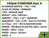 Tank Panzer V Panther AUSF.G, 902 kock za sestavljanje, COBI