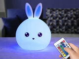 LED RGB Nočna Lučka Zajec z daljinskim upravljalnikom, USB polnjenje